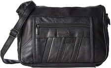 Leather Ladies Handbag - Black Lorenz 
