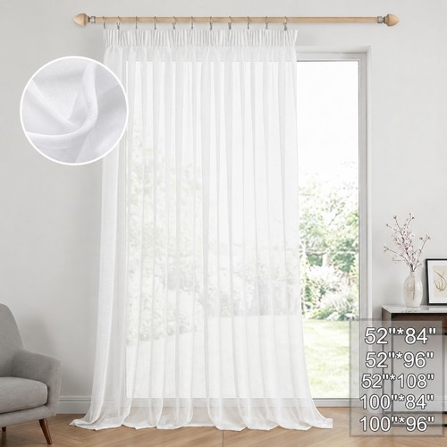 White sheer curtain voile - white,