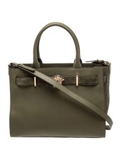 Versace Grained Green Leather