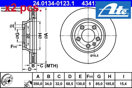 Pcs front brake disc - front, set