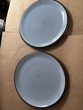 A Pair Of Denby Blue Jetty Dinner Plates  27cm /10.5" Two Tone Blue
