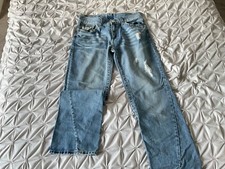 BNWOT MENS TRUE RELIGION JOEY BIG T DISTRESSED BOOTCUT TWISTED Y2K JEANS 34” 