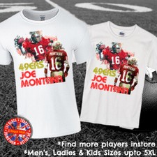 49ERS Joe Montana T-shirt Mens Ladies Kids
