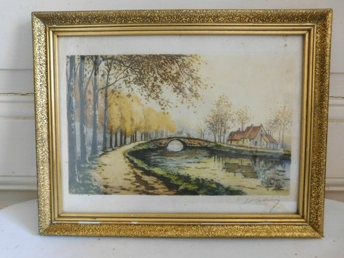Huon etching signed with - etching,