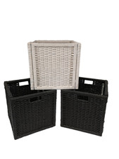 Folding Storage Baskets x 3  34x34x32cm   F9  G777