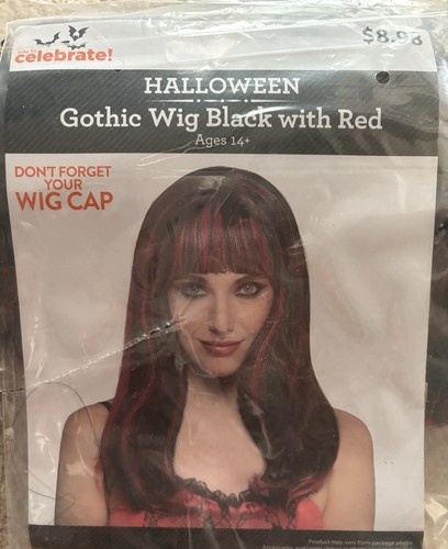 Gothic black red wig - gothic,