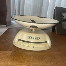 Salter No.54 Weighing Scales Vintage Retro Cream & Green Enamel  5lb Kitchen