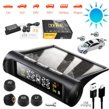 Wireless Solar TPMS LCD Car Tire Pressure Monitoring System w/4 External Sensors