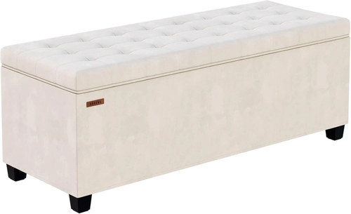 Velvet storage ottoman bench - velvet,