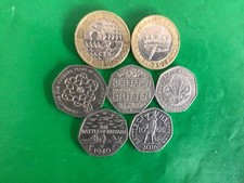 ( 2 ) Job Lot Of Rare £2 Pounds & 50p coin. Both with upside down writing.