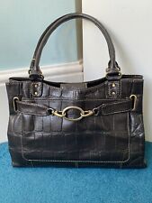 JOSHUA TAYLOR Vintage Designed Dark Brown Croc Mock Leather Ladies’ Handbag M/L