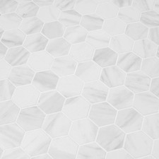Greecian White Hexagon 12 in. x 12 in. Mesh-Mounted Mosaic Floor and Wall Tile