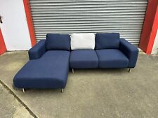 Made.com Jarrod LHF Corner Sofa in Blue Weave. RRP £1995