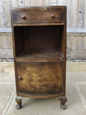 Antique mahogany bow front locker (bedside cabinet)
