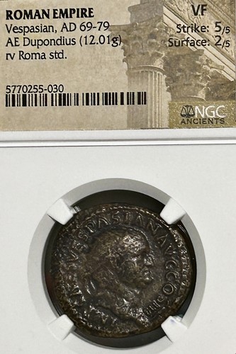 Vespasian dupondius ngc - vespasian, ae