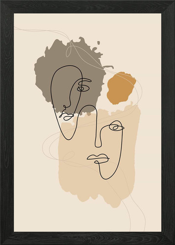 Modern couple line print
