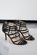 JIMMY CHOO BLACK LEATHER CAGED