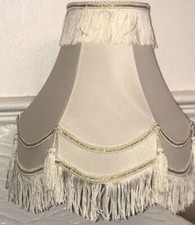 Size 18"/16"/14"/12"/10" CREAM / IVORY ICEBERG DOUBLE SCALLOP TASSEL LAMPSHADE 