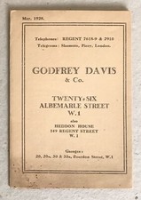 Godfrey Davis &Co London, Buick/Austin Car Hire Service Advertising Leaflet 1928
