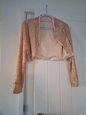grace karin party sequined gold crop shrug. size XL box6 no 274