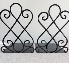 Wrought Iron Bookends Scroll
