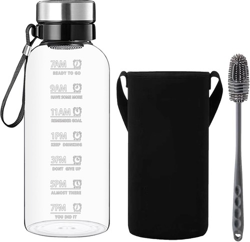 Glass water bottle litre - glass,