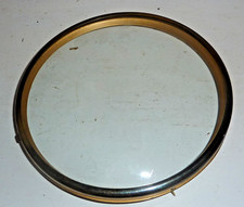 Vintage 1950's hinged glazed pin on clock bezel & 6" convex glass