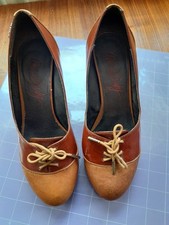 Miss Sixty SIZE 36- UK 3 - 70's High Heel Block Shoe Hippie Boho Vintage Retro