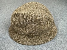 Green herringbone HARRIS TWEED men’s hat L