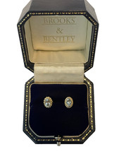 Aquamarine 9ct gold earrings - gold,