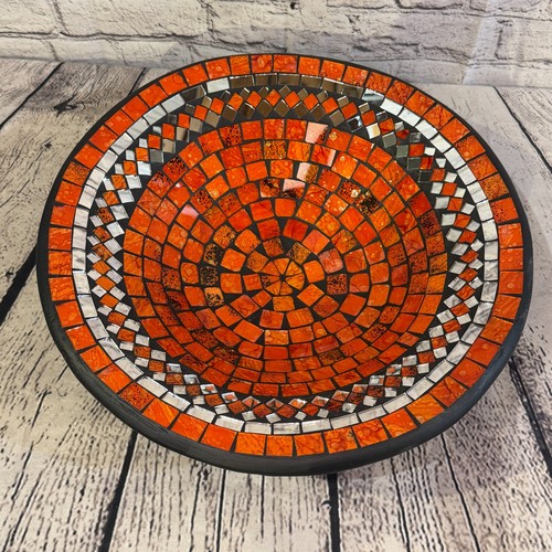 35cm orange round mirror - round,
