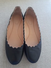 Chloe ballerinas shoes Lauren scalloped edges black s.39