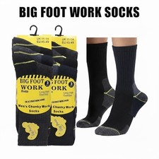 6 PAIRS  MENS BIG FOOT HEAVY DUTY THICK WORK BOOT SOCKS SIZE 11-14 LARGE FEET