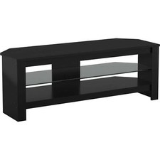 AVF CA115BOX Calibre Plus TV Stand with Glass Shelf & Black Oak Finish