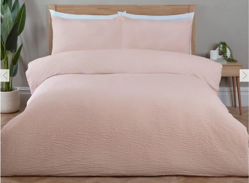 Seersucker duvet set blush - set,