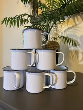 White enamel mugs - mugs, metal