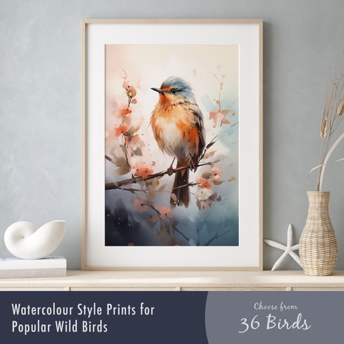 Watercolour bird prints - prints, –