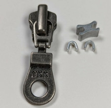 YKK ZIPPER SLIDER (Size 5) WITH TOP/BOTTOM STOPPERS, ANTIQUE FINISH
