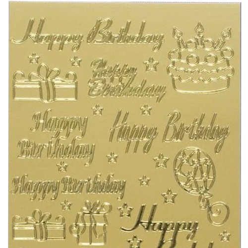 Happy birthday stickers gold - stickers,