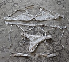 Body Harness lingerie Sheer Bra Suspender and Thong  Sissy CD