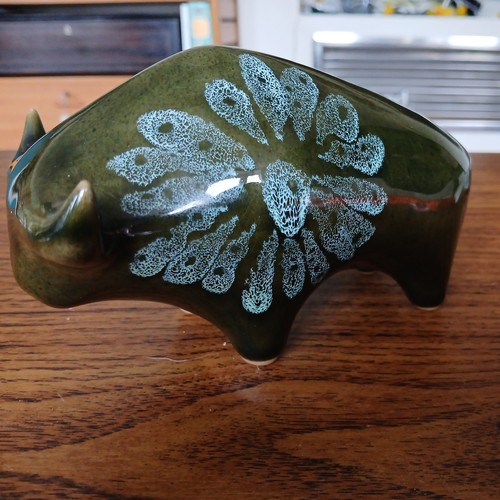 Vintage lotus pottery - vintage, bull