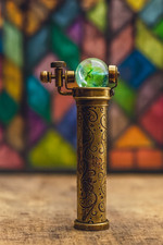 Handcrafted Brass Kaleidoscope with Marble Eyepiece Classic Antique Style Gift