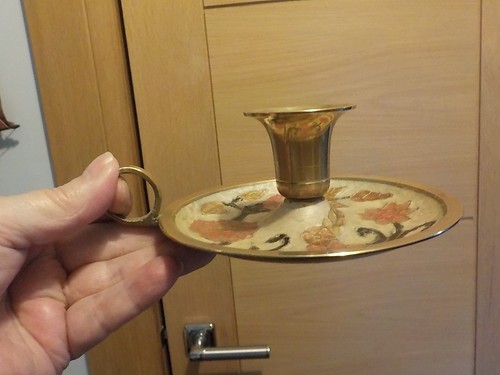 Vintage brass and enamel wee - brass,