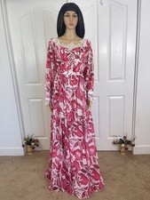 Long Pink Floral Lace-Trim