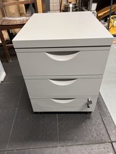 IKEA Erik 3-Drawer Filing Cabinet, drawers,  Grey Metal, Lockable