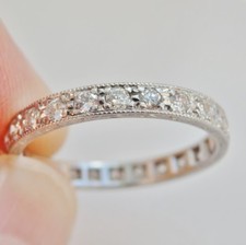 Stunning Vintage Art Deco Platinum Diamond (1.00ct) Full Eternity Ring c1930
