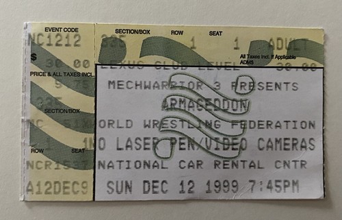 Wwf armageddon 1999 ticket - armageddon,