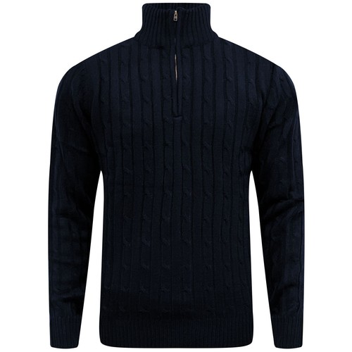 Mens half zip cable knit - half,