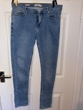 Topman Men’s Spray On Skinny Blue Jeans UK 32S