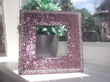 ROSE PINK CHUNKY GLITTER CRYSTALS LIGHT SWITCH SURROUND PLATE FITS ON WALLPAPER 
